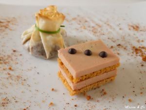 Foie gras façon opéra et aumônière de figues