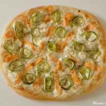 Pizza blanche au saumon fumé