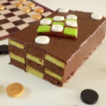 Cake damier chocolat/pistache